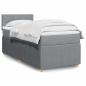 Preview: ARDEBO.de - Boxspringbett mit Matratze Hellgrau 100x200 cm Stoff