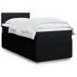 Preview: ARDEBO.de - Boxspringbett mit Matratze Schwarz 100x200 cm Stoff