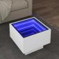 Preview: ARDEBO.de - Beistelltisch mit LED Weiß 40x40x30 cm Holzwerkstoff