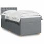 Preview: ARDEBO.de - Boxspringbett mit Matratze Hellgrau 100x200 cm Stoff