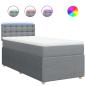 Preview: Boxspringbett mit Matratze Hellgrau 100x200 cm Stoff