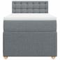 Preview: Boxspringbett mit Matratze Hellgrau 100x200 cm Stoff