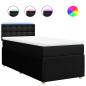 Preview: ARDEBO.de - Boxspringbett mit Matratze Schwarz 100x200 cm Stoff