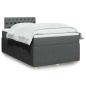 Preview: ARDEBO.de - Boxspringbett mit Matratze Dunkelgrau 120x200 cm Stoff