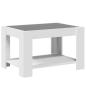 Preview: Couchtisch mit LED-Leuchten Weiß 73x53x45 cm Holzwerkstoff