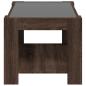 Preview: LED-Couchtisch Braun Eichen-Optik 73x53x45 cm Holzwerkstoff