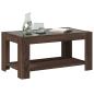 Preview: LED-Couchtisch Braun Eichen-Optik 93x53x45 cm Holzwerkstoff