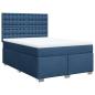 Preview: ARDEBO.de - Boxspringbett mit Matratze Blau 140x200 cm Stoff