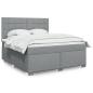 Preview: ARDEBO.de - Boxspringbett mit Matratze Hellgrau 180x200 cm Stoff