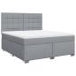 Preview: Boxspringbett mit Matratze Hellgrau 180x200 cm Stoff