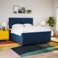 Preview: Boxspringbett mit Matratze Blau 180x200 cm Stoff