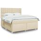 Preview: ARDEBO.de - Boxspringbett mit Matratze Creme 180x200 cm Stoff