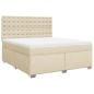 Preview: Boxspringbett mit Matratze Creme 180x200 cm Stoff