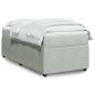 Preview: ARDEBO.de - Boxspringbett mit Matratze Hellgrau 100x200 cm Samt