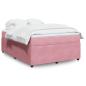 Preview: ARDEBO.de - Boxspringbett mit Matratze Rosa 160x200 cm Samt