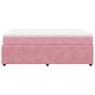 Preview: Boxspringbett mit Matratze Rosa 160x200 cm Samt