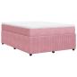 Preview: Boxspringbett mit Matratze Rosa 160x200 cm Samt