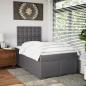 Preview: Boxspringbett mit Matratze Grau 120x200 cm Kunstleder