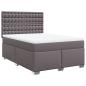 Preview: Boxspringbett mit Matratze Grau 140x200 cm Kunstleder