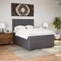 Preview: Boxspringbett mit Matratze Grau 140x200 cm Kunstleder