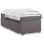 Preview: ARDEBO.de - Boxspringbett mit Matratze Grau 90x190 cm Kunstleder