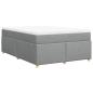 Preview: Boxspringbett mit Matratze Hellgrau 140x190 cm Stoff