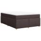 Preview: Boxspringbett mit Matratze Dunkelbraun 160x200 cm Stoff