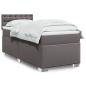 Preview: ARDEBO.de - Boxspringbett mit Matratze Grau 90x200 cm Kunstleder