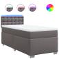 Preview: Boxspringbett mit Matratze Grau 90x200 cm Kunstleder