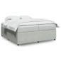 Preview: ARDEBO.de - Boxspringbett mit Matratze Hellgrau 200x200 cm Samt
