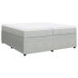 Preview: Boxspringbett mit Matratze Hellgrau 200x200 cm Samt