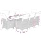 Preview: 9-tlg. Garten-Essgruppe mit Kissen Schwarz Poly Rattan