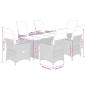 Preview: ARDEBO.de - 7-tlg. Garten-Essgruppe mit Kissen Braun Poly Rattan