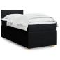 Preview: ARDEBO.de - Boxspringbett mit Matratze Schwarz 90x200 cm Stoff