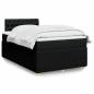 Preview: ARDEBO.de - Boxspringbett mit Matratze Schwarz 120x190 cm Stoff