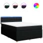 Preview: Boxspringbett mit Matratze Schwarz 140x190 cm Stoff