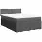 Preview: Boxspringbett mit Matratze Dunkelgrau 140x200 cm Stoff