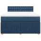 Preview: Boxspringbett mit Matratze Blau 140x200 cm Stoff