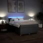 Preview: Boxspringbett mit Matratze Hellgrau 160x200 cm Stoff