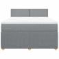 Preview: Boxspringbett mit Matratze Hellgrau 160x200 cm Stoff