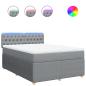 Preview: Boxspringbett mit Matratze Hellgrau 160x200 cm Stoff