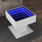 Preview: ARDEBO.de - LED-Couchtisch Weiß 50x50x45 cm Holzwerkstoff