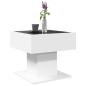 Preview: LED-Couchtisch Weiß 50x50x45 cm Holzwerkstoff