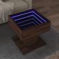 Preview: ARDEBO.de - LED-Couchtisch Braun Eichen-Optik 50x50x45 cm Holzwerkstoff