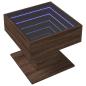 Preview: LED-Couchtisch Braun Eichen-Optik 50x50x45 cm Holzwerkstoff