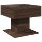 Preview: LED-Couchtisch Braun Eichen-Optik 50x50x45 cm Holzwerkstoff