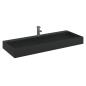 Preview: Waschbecken 120x46x11 cm Mineralguss/Marmorguss Mattschwarz