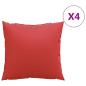 Preview: ARDEBO.de - Sofakissen 4 Stk. Rot 40x40 cm Stoff