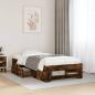 Preview: ARDEBO.de - Bettgestell ohne Matratze Räuchereiche 90x200 cm Holzwerkstoff