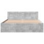 Preview: Bettgestell mit Kopfteil Betongrau 150x200 cm Holzwerkstoff